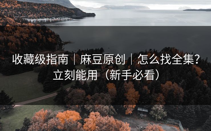 收藏级指南｜麻豆原创｜怎么找全集？立刻能用（新手必看）