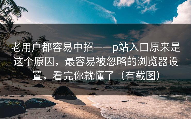 老用户都容易中招——p站入口原来是这个原因，最容易被忽略的浏览器设置，看完你就懂了（有截图）