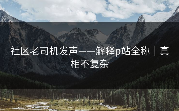 社区老司机发声——解释p站全称｜真相不复杂