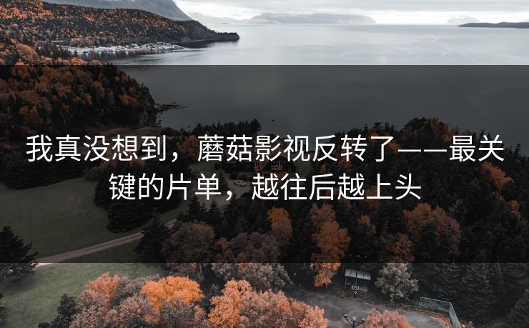 我真没想到，蘑菇影视反转了——最关键的片单，越往后越上头