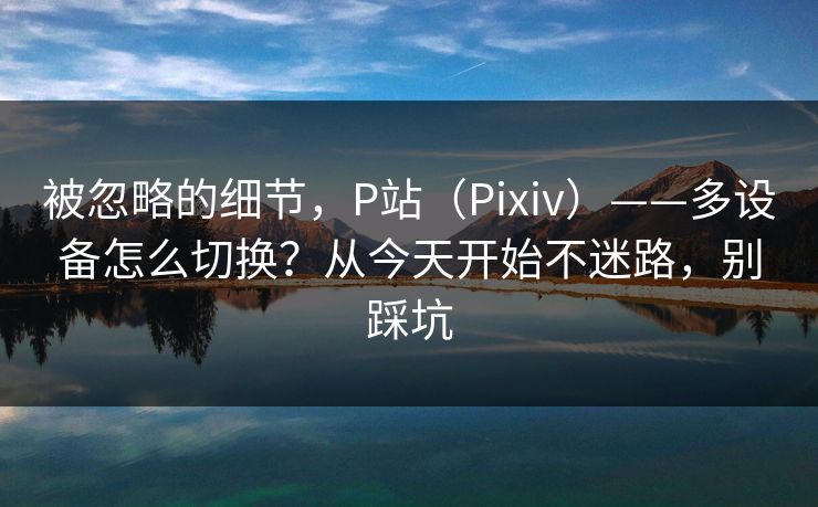 被忽略的细节，P站（Pixiv）——多设备怎么切换？从今天开始不迷路，别踩坑