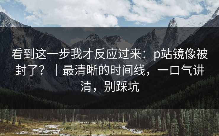 看到这一步我才反应过来：p站镜像被封了？｜最清晰的时间线，一口气讲清，别踩坑