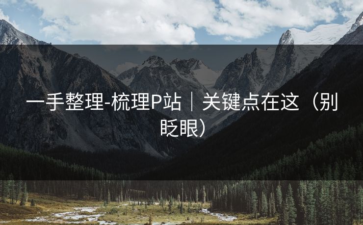 一手整理-梳理P站｜关键点在这（别眨眼）