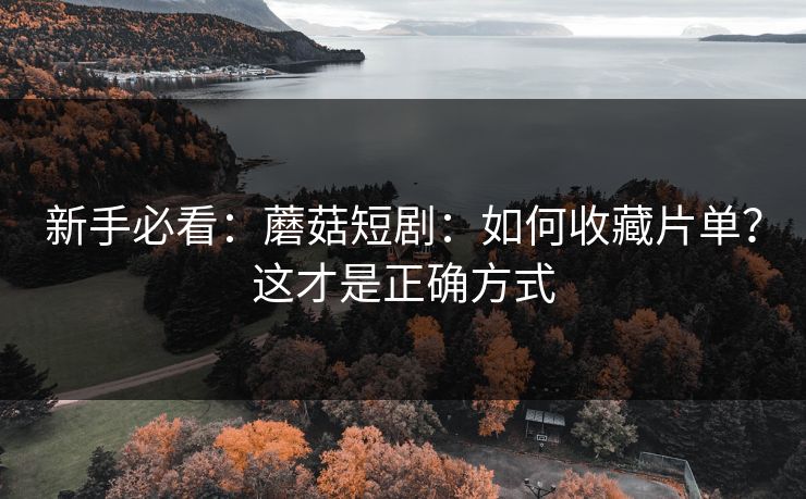新手必看：蘑菇短剧：如何收藏片单？这才是正确方式